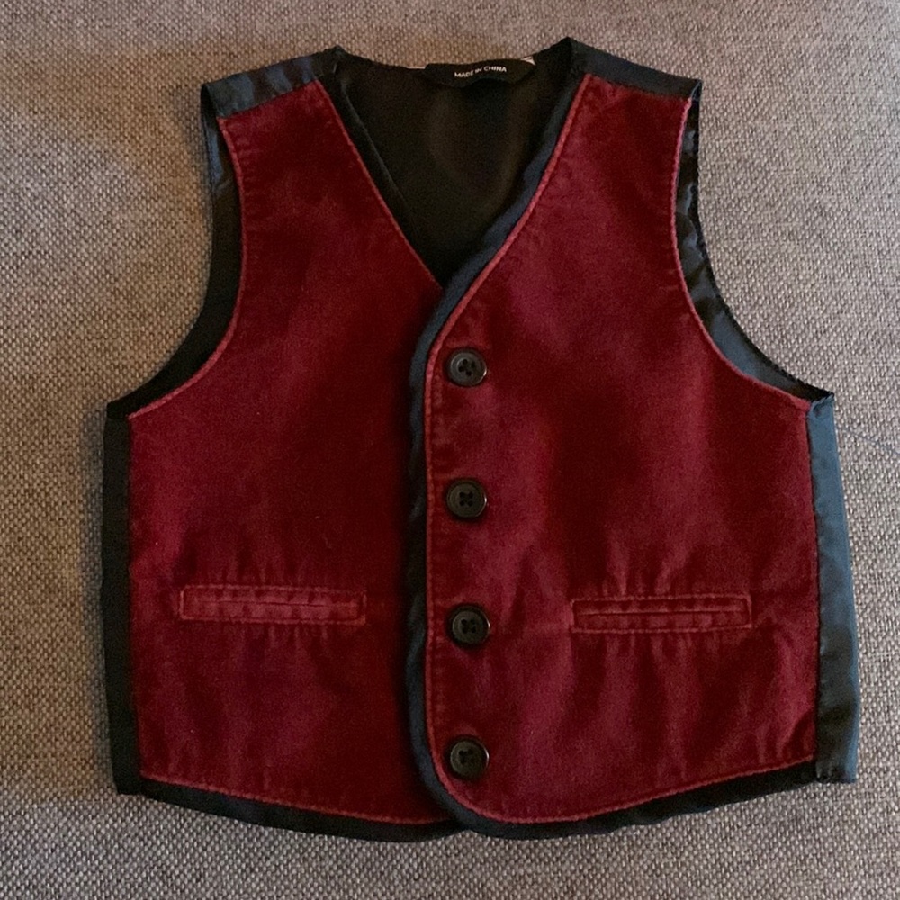 Red velvet vest